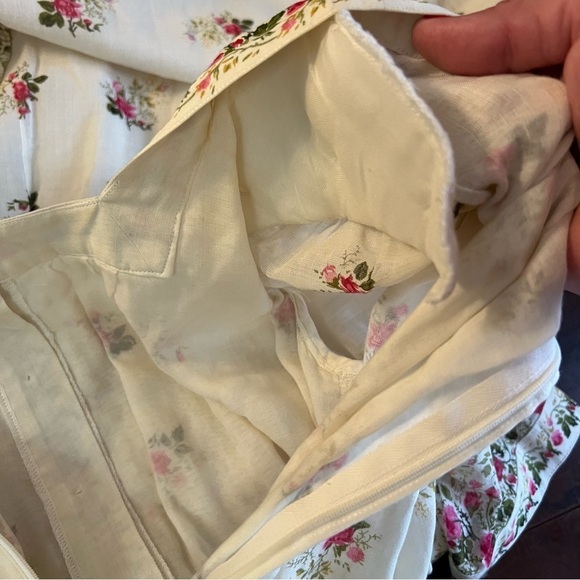 VINTAGE 1970s Madame Rei Floral Midi Button Front Shirt Dress Tie Waist Calico - Picture 10 of 14